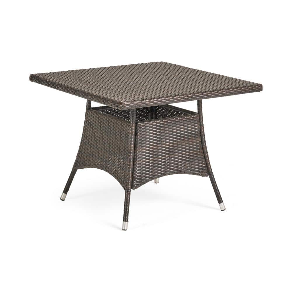Outdoor PE Wicker Dining Table Suitable for Patios and Gardens, Can Be Matc