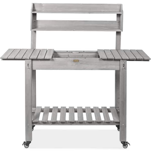 Best Choice Products 58 in. x 18 in. x 55.25 in. Gray Potting Bench