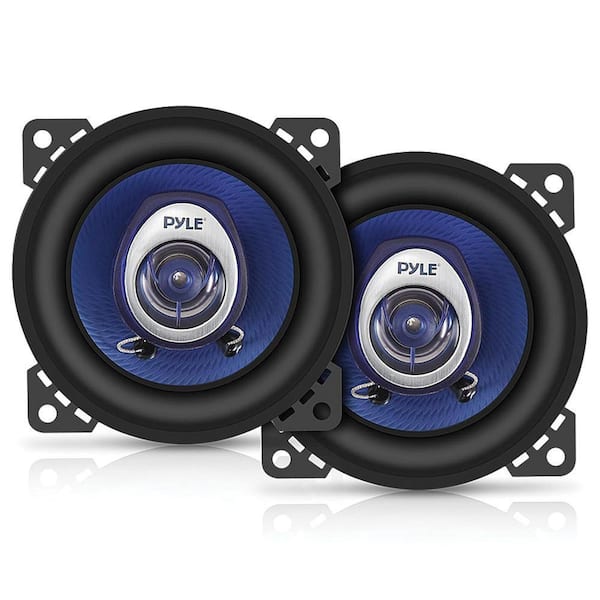 Blue Label PL42BL 4-In. 180-Watt-Max 2-Way Coaxial Speakers in Black and Blue 2-Pack