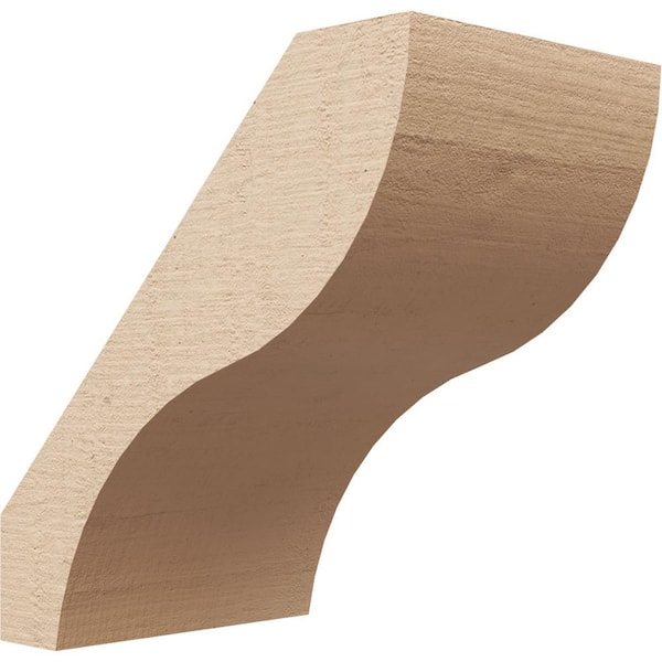 Ekena Millwork 5 in. x 8 in. x 8 in. Geneva Rough Cedar Woodgrain Timberthane Polyurethane Knee Brace, Primed