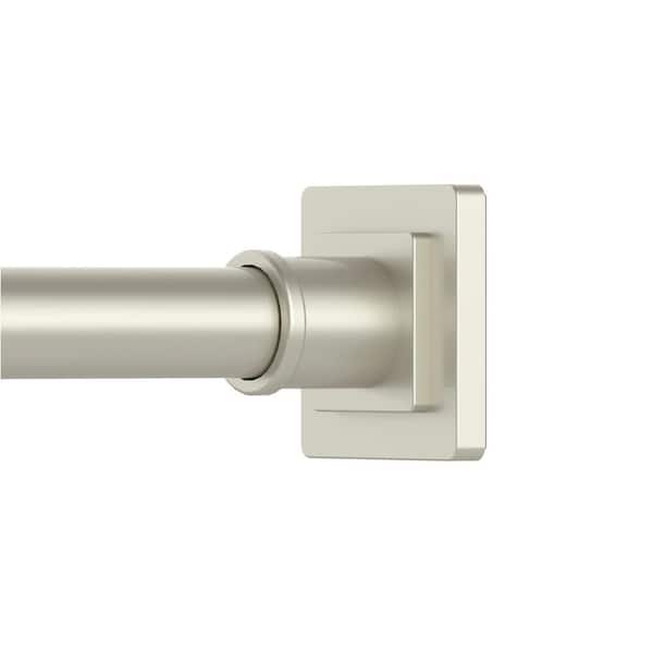 79 in. Adjustable Shower Curtain Rod in Brushed Nickel, Anti-Rust Shower Rod, Spring Tension Shower Rod No Drill