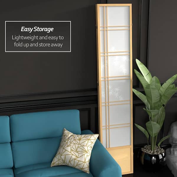 7 ft. Natural 3-Panel Room Divider