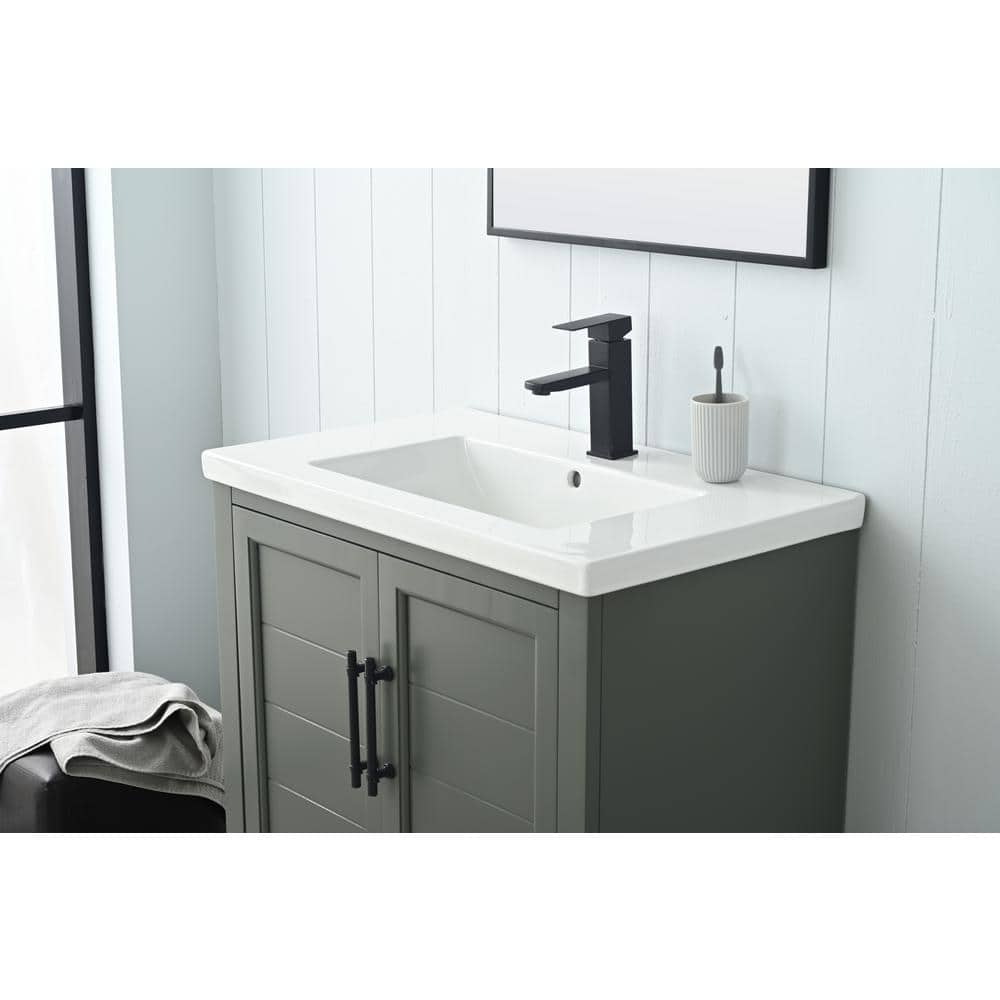 Vintage Green 30" Single Sink Bathroom Vanity with Ceramic Top