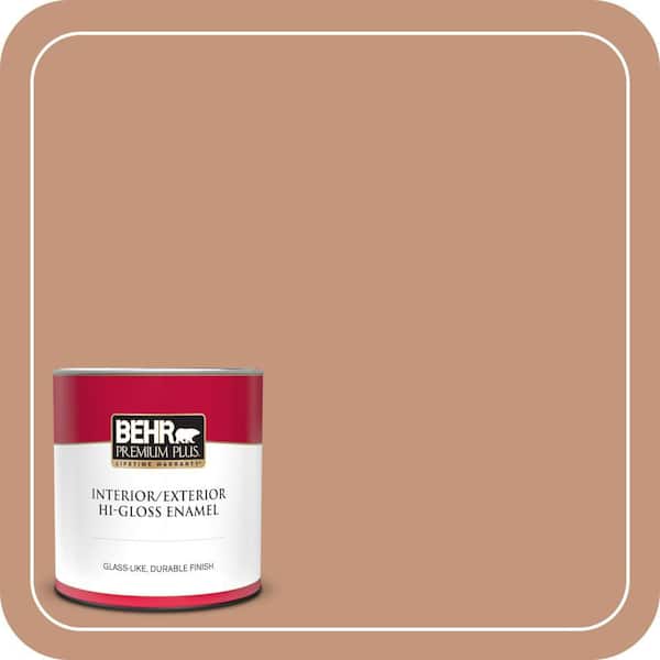 BEHR PREMIUM PLUS 1 qt. #ECC-50-3 Brick Path Hi-Gloss Enamel Interior/Exterior Paint & Primer
