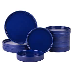 Kaden 12-Piece Blue Stoneware Dinnerware Set (Service for 4)
