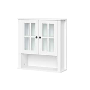Danbury 22.69 in. W x 24.25 in. H x 7.75 in. D Two Door Wall Cabinet in White