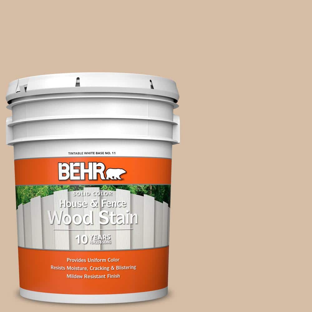 5 gal. #HDC-MD-12 Tiramisu Cream Solid Color House and Fence Exterior Wood 
