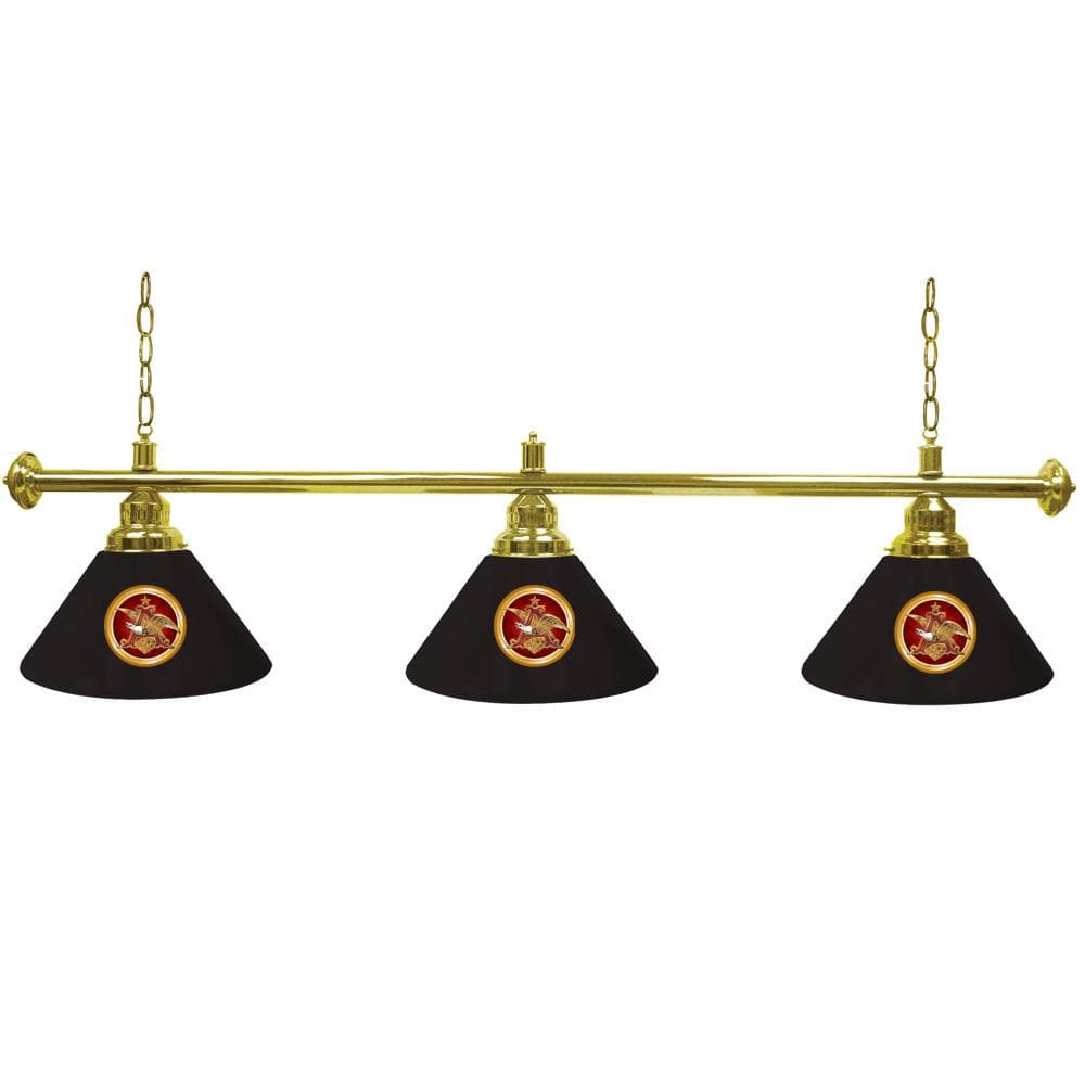 Budweiser A and Eagle 3-Light Black Billiard Light