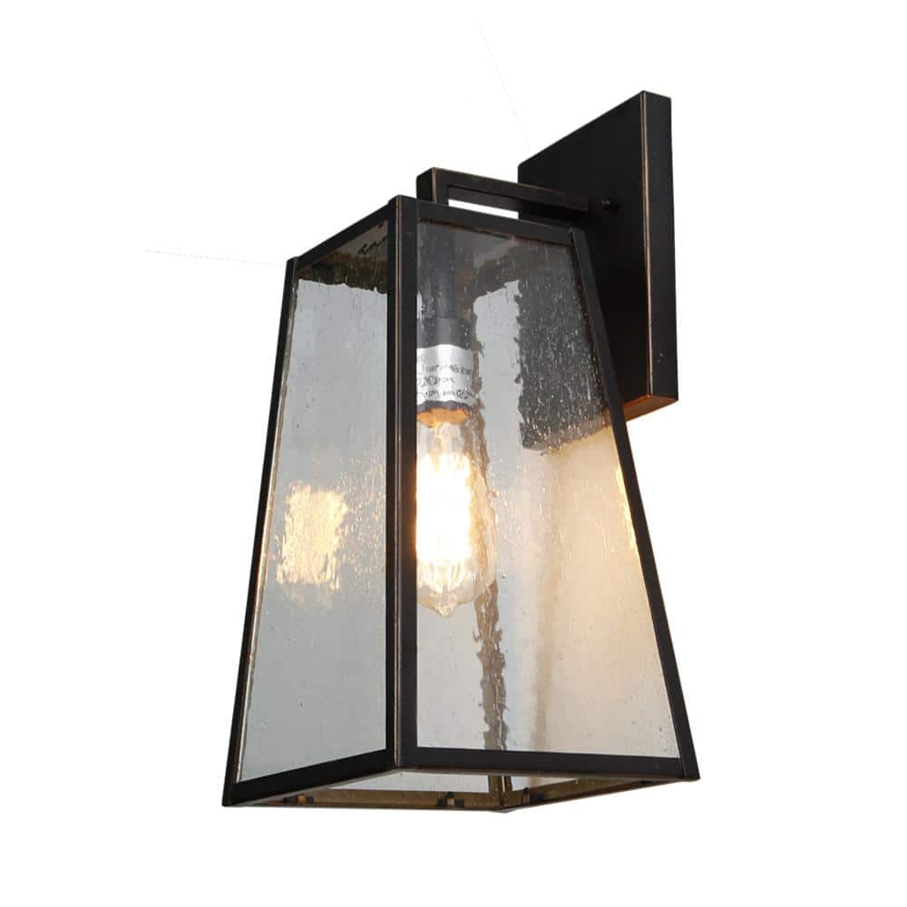  1-Light Oil Rubbed Bronze Outdoor Wall Lantern Sconce Light