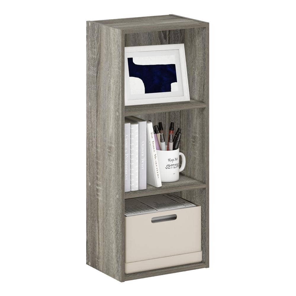 French Oak 3-Tier Open Shelf Bookcase