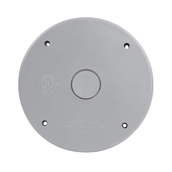 Outdoor 4'' Round Blank Wall Plate Cover - Aluminum