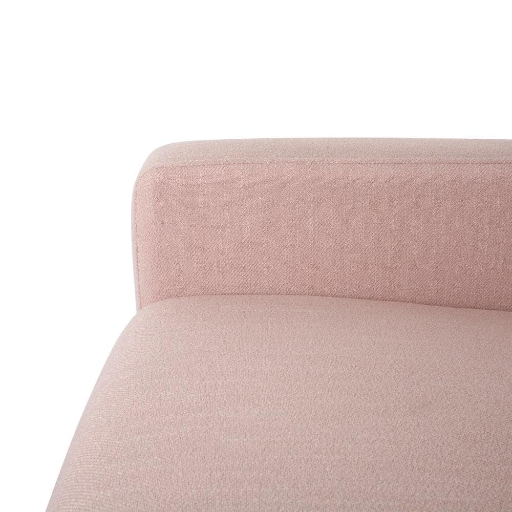 Blush and Black Fabric Swivel Recliner with Metal Frame