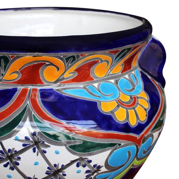 Extra Large Floral Authentic Talavera Chata Planter