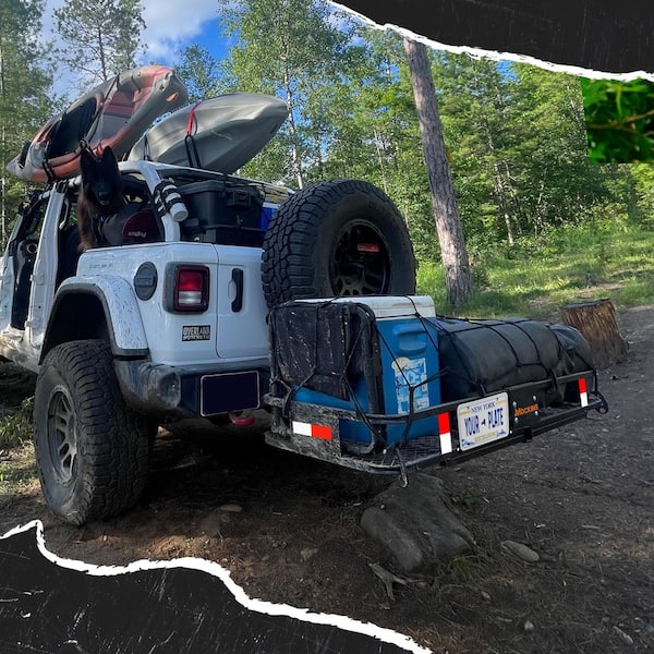 60 in. x 20 in. x 6 in. Trailer Hitch Cargo Carrier Basket w/ 20 cu ft. Orange Cargo Bag and Hitch Rack Accessories