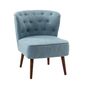 Storace Traditional Blue Wingback Side Chair with Button Tufted