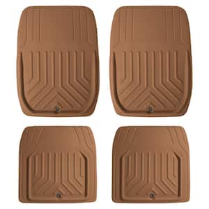 FH Group Gray Color-Block Carpet Liners Non-Slip Car Floor Mats with Faux  Leather Accents - Full Set DMF14502GRAY - The Home Depot