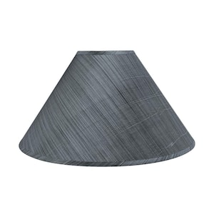19 in. x 12 in. Grey and Black and Striped Pattern Hardback Empire Lamp Shade