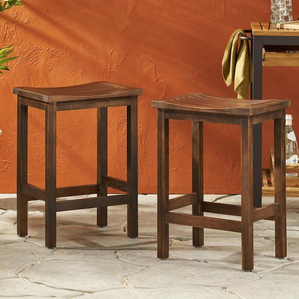 Coporesell Outdoor Mahogany Brown Finish Acacia Wood Counter