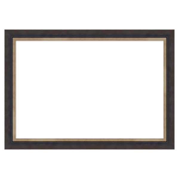 Amanti Art Hammered Charcoal Tan 41 in. x 29 in. Wood Framed Dry Erase Magnetic Memo Board