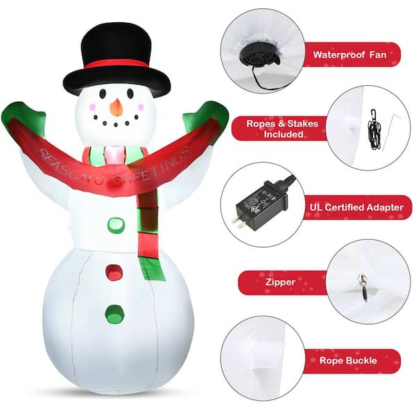 ANGELES HOME 6 ft. x 3.5 ft. Pre-lit Inflatable Christmas