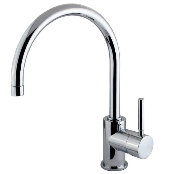 Kingston Brass Single Hole Single-Handle High-Arc Vessel Bathroom Faucet in Polished Chrome
