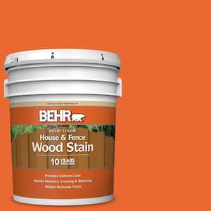 5 gal. #220B-7 Electric Orange Solid Color House and Fence Exterior Wood Stain