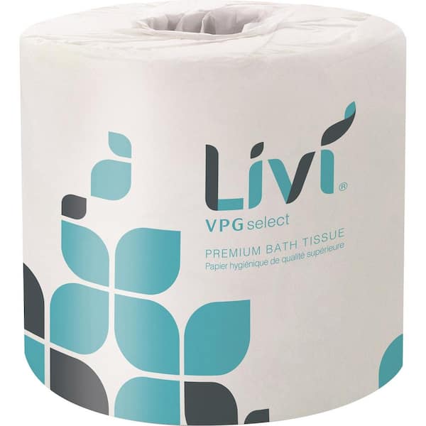 Pack of 80 Livi Leaf Embossed Bath Tissue see notes 500 Sheets Per Roll,White 