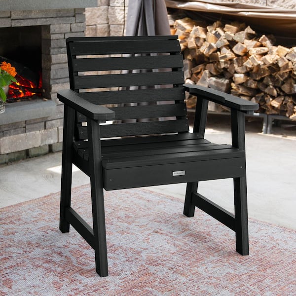 Highwood Weatherly Black Recycled Plastic Outdoor Garden Chair