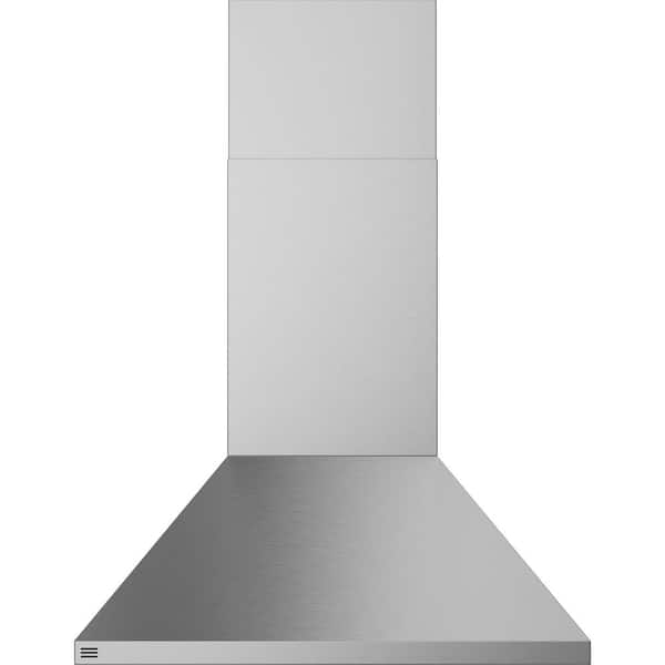 GE 30 in. 450 CFM Ducted Smart Wall Mount Pyramid Chimney Range Hood in Stainless Steel with Clean Air Sensors