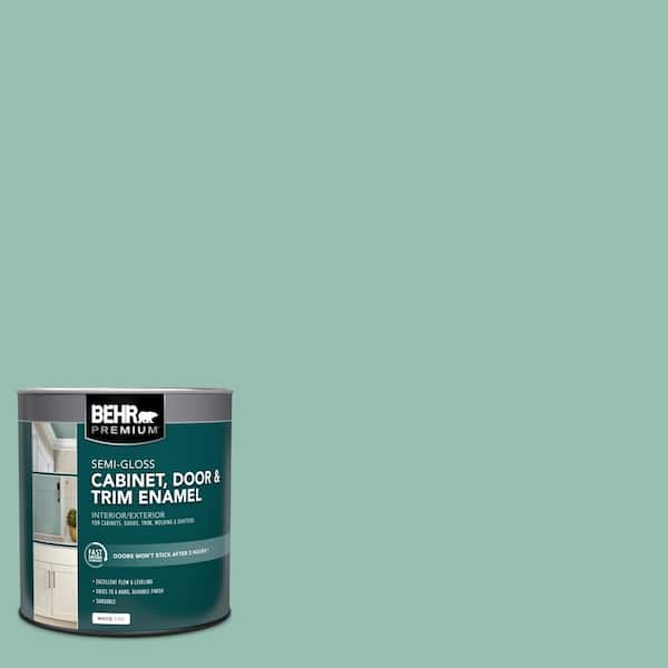 BEHR PREMIUM 1 qt. #PPU12-07 Spring Stream Semi-Gloss Enamel Interior/Exterior Cabinet, Door & Trim Paint