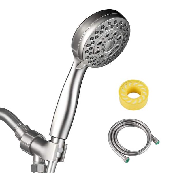 ARCORA 5-Spray 3.5 in. Wall Mount Adjustable Handheld Shower Head 1.75 GPM in Brushed Nickel