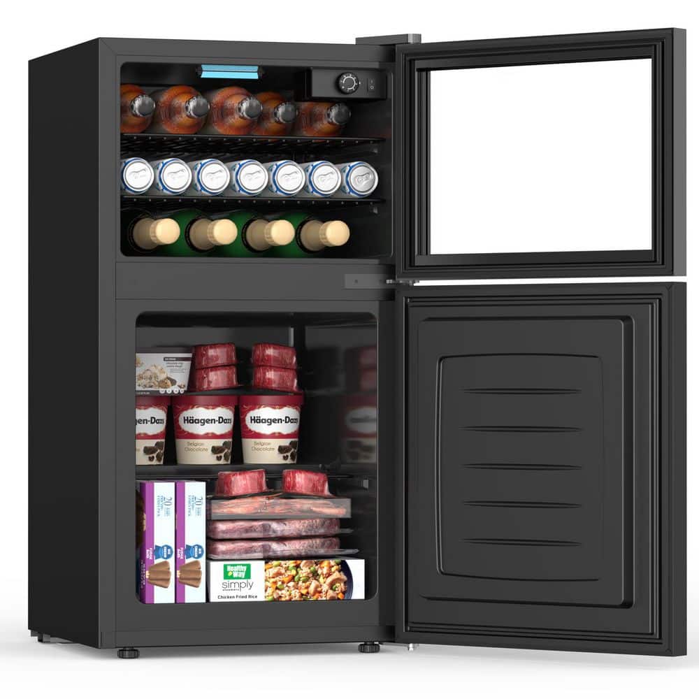 17.52 in. Single Zone 11-Wine Bottles or 44-Cans Beverage and Wine Cooler w/ Freezer in Black price history on PriceWatchPro