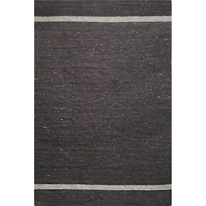 Brown 10 ft. x 14 ft. Hand-Woven Wool Contemporary Natural Wool Flat Rug Area Rug