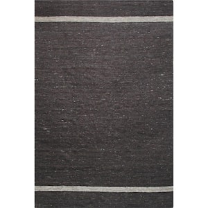 Brown Hand-Woven Wool Contemporary Natural Wool Flat Rug, 10' x 14', Area Rug