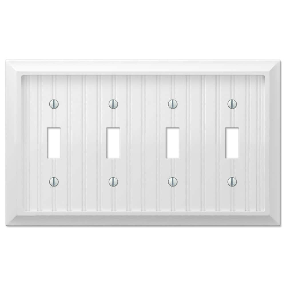 Cottage 4-Gang White Toggle BMC Wood Wall Plate price history on PriceWatchPro