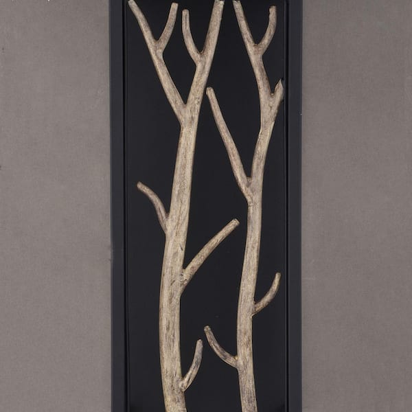 Ocala 1-Light LED Black Rustic Twig Outdoor Wall Sconce