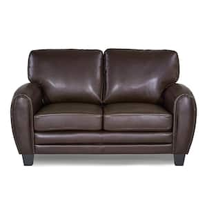 Viggo 61.5 in. W Dark Brown Faux Leather Loveseat