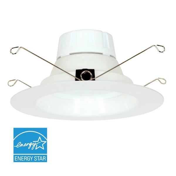 Euri Lighting 5 in. and 6 in. 120-Watt Equivalent 22-Watt Matte White Dimmable Recessed Integrated LED Downlight Trim