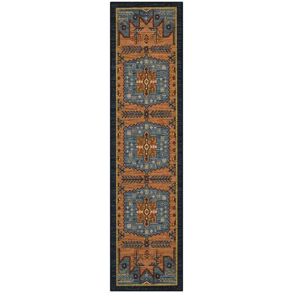 Mohawk Home Tenby Blue 2 ft. x 8 ft. Runner Rug
