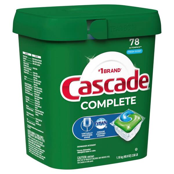 Cascade Complete ActionPacs Fresh Scent Dishwasher Detergent with Dawn (78-Count) 003700097722 - The Home Depot Cascade Complete ActionPacs Fresh Scent Dishwasher Detergent with Dawn (78-Count) 003700097722 - The Home Depot