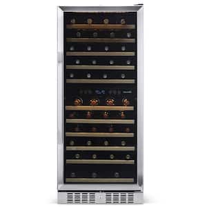 Dual Zone 116-Bottle Built-In Wine Cooler Fridge with Smooth Rolling Shelves and Quiet Operation - Stainless Steel