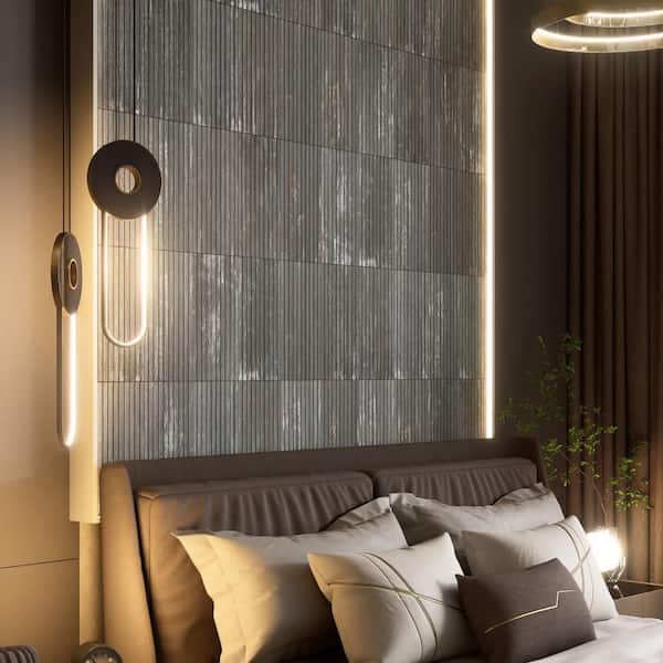 Retro Strata Nero 7 in. x 14 in. Porcelain Floor and Wall Tile (11.2 sq. ft. /Case)