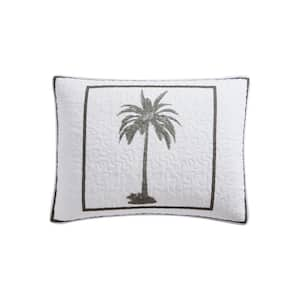 Palm Island 1-Piece Gray Cotton King Sham