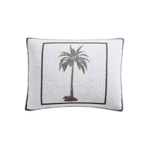 Palm Island 1-Piece Gray Cotton Standard Sham