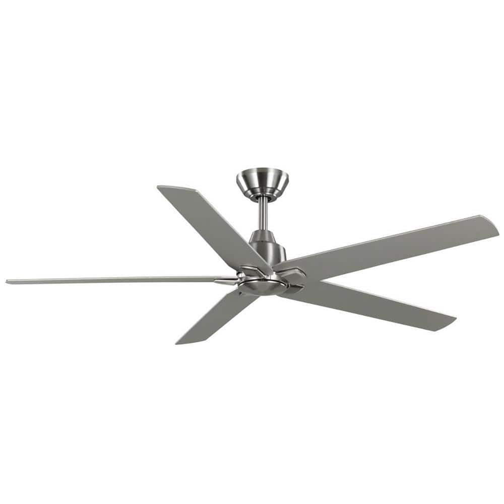 Hampton Bay Bellmore 56 in. Indoor Brushed Nickel Ceiling Fan with DC ...