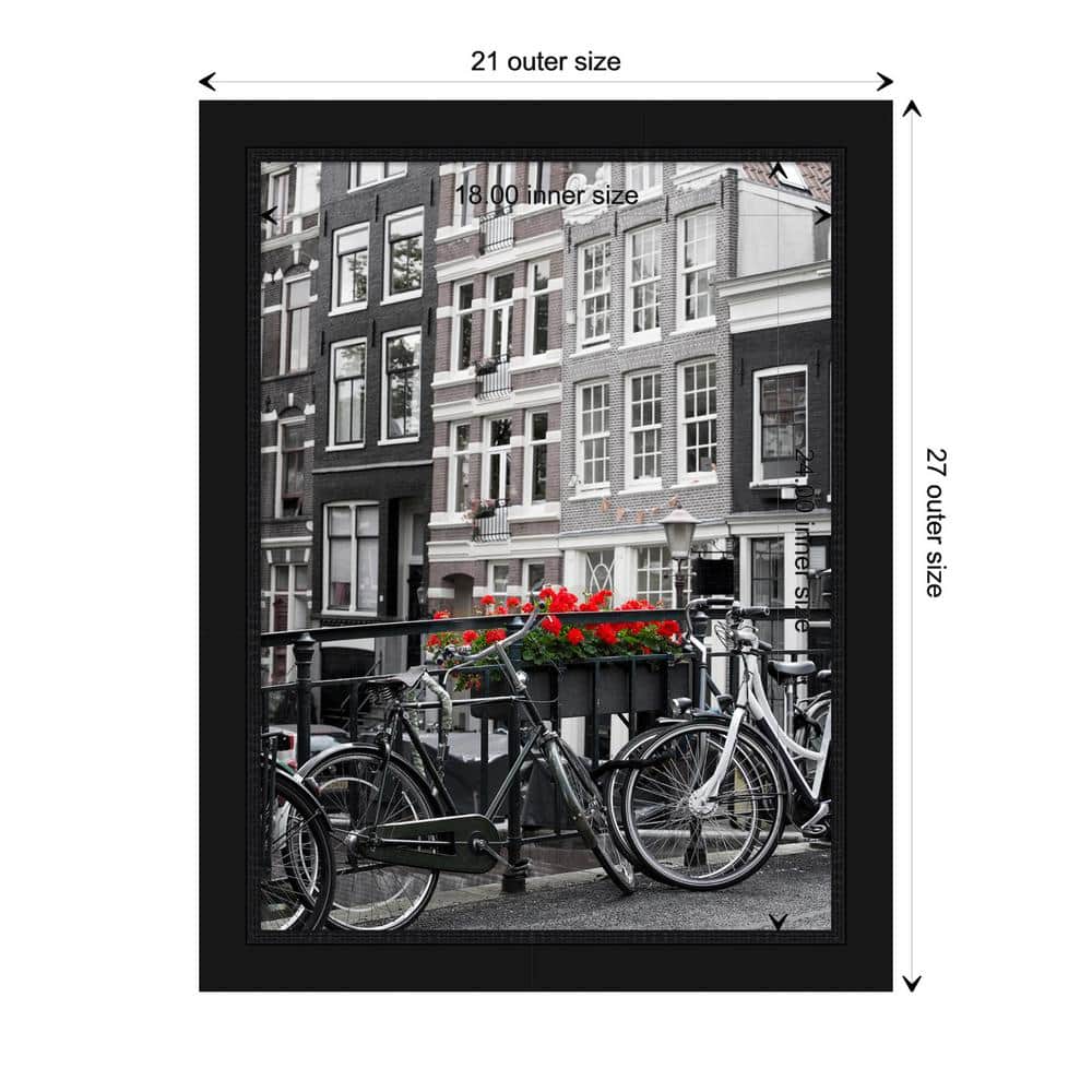 Classic Black Wood Wall Picture Frame 30" x 25"