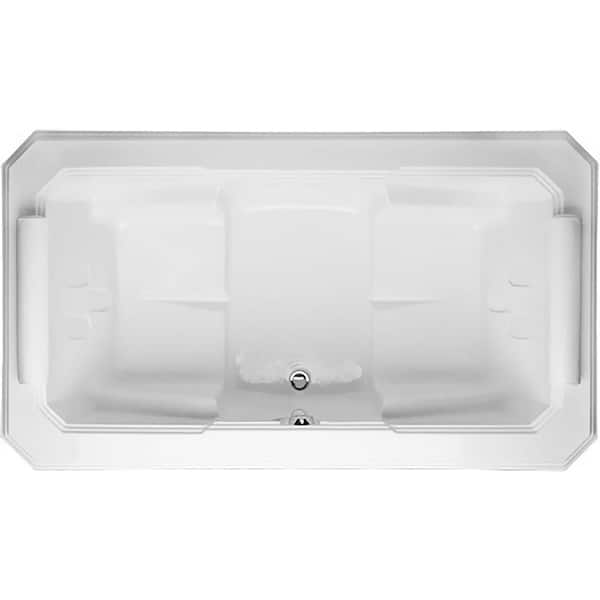Hydro Systems Mystique 78 in. x 44 in. Acrylic Rectangular Drop in Soaking Bathtub with Center Drain in White