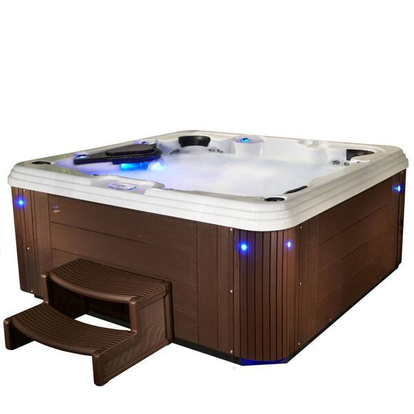 AquaLife Adulation 6-Person 67-Jet Standard Hot Tub with Lounger in Espresso