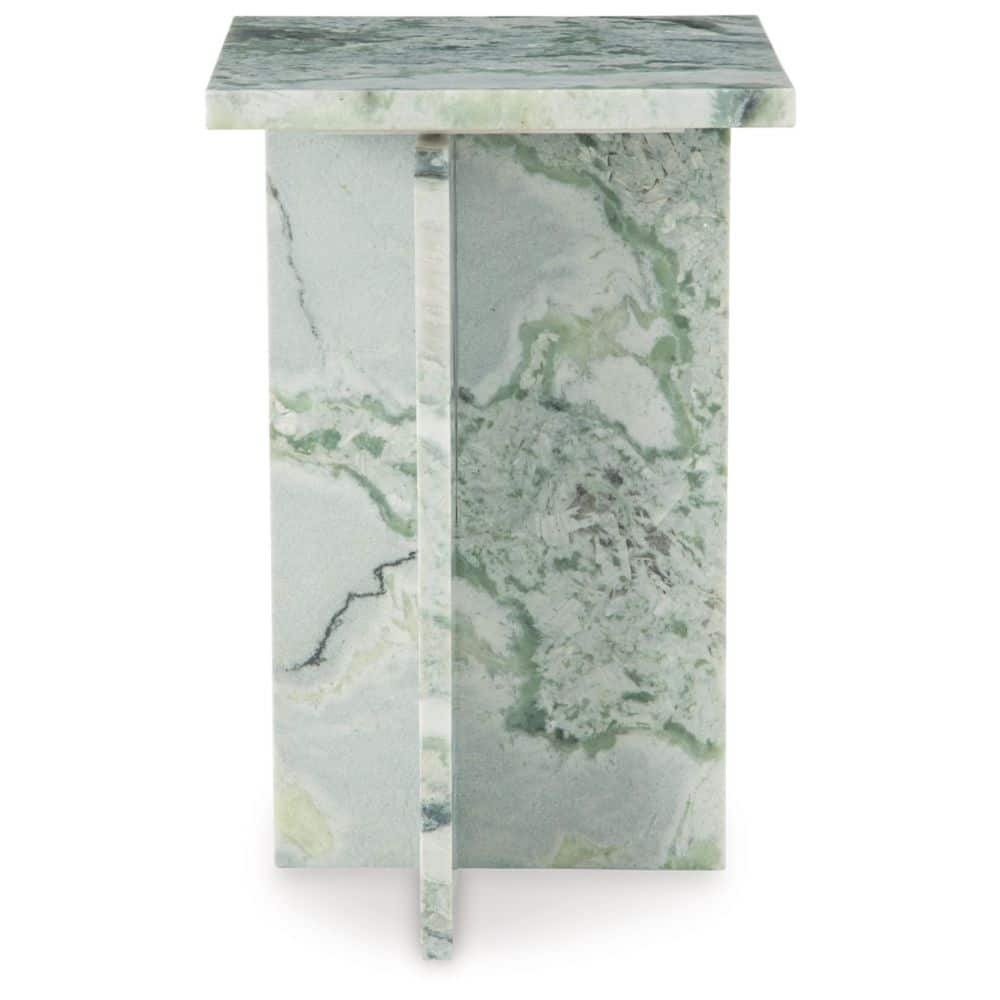 Deaconwell 14 in. Green Square Marble End Table - thumbnail 2