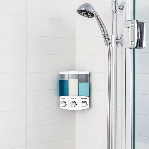 Better Living Products 76354 Euro Series TRIO 3-Chamber Soap And Shower Dispense 